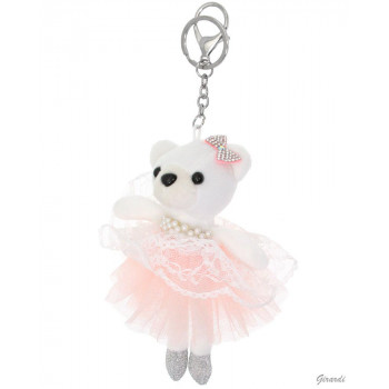 Porte-clé ours danseuse blanc