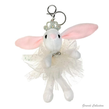 Porte-clé lapin danseuse blanc