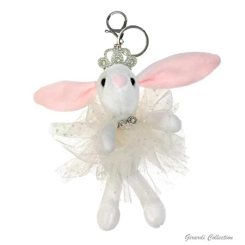 Porte-clé lapin danseuse blanc